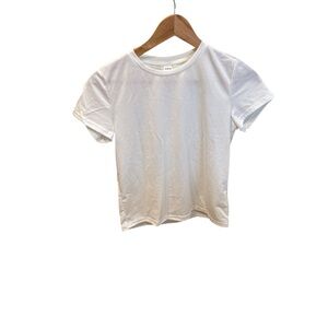 SHEIN Classic White Tee. With smiley faces on the back